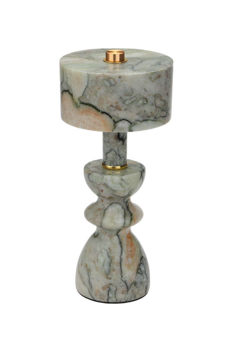 Marble high cylindrical  rechargeable desk lamp