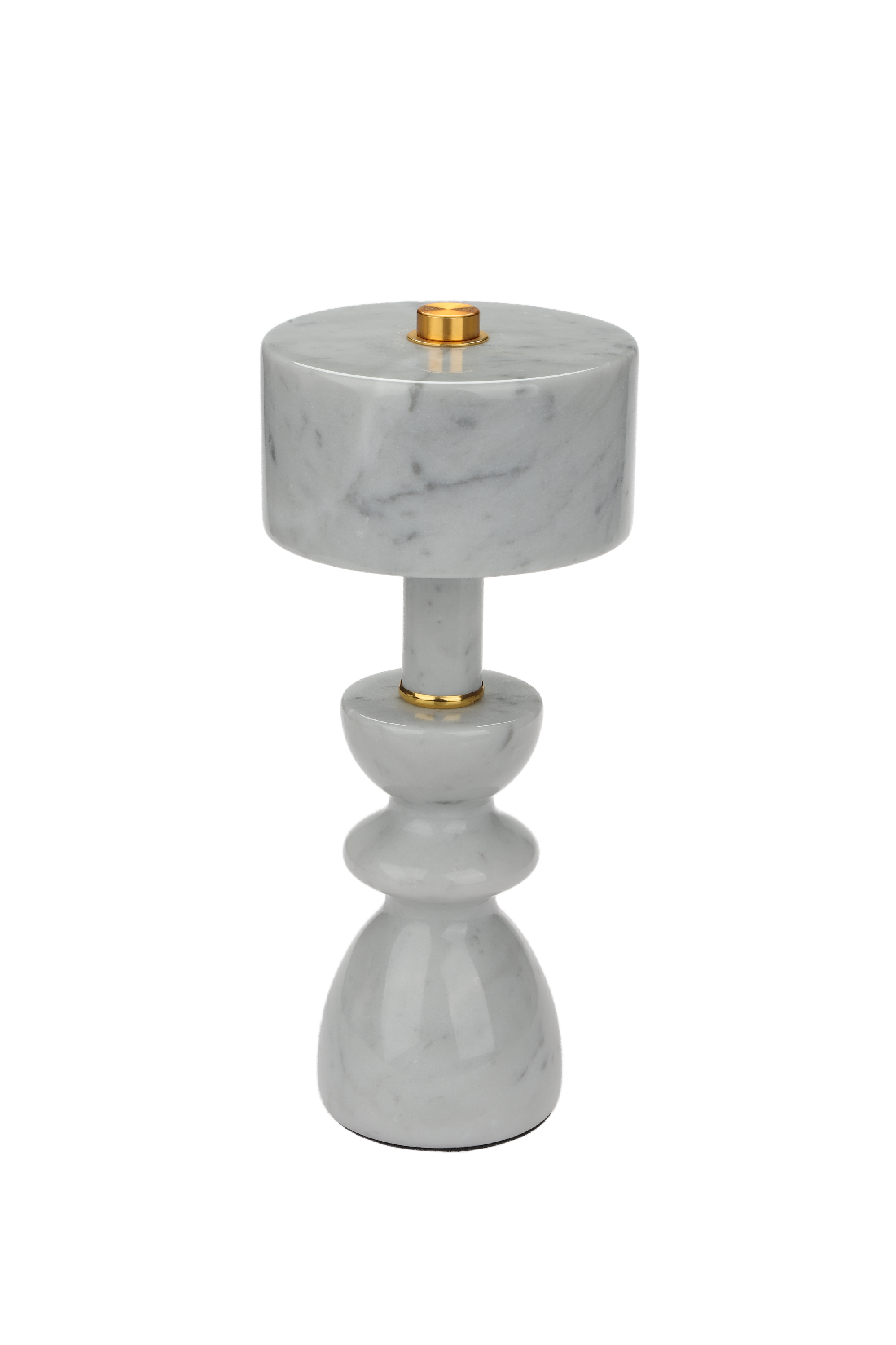 Grey cylindrical rechargeable desk lamp